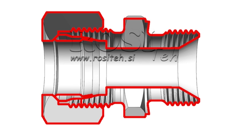 HYDRAULICKÝ DVOJITÝ SKRUTKOVÝ SPOJ S MATICOU AS16-BSP3/4