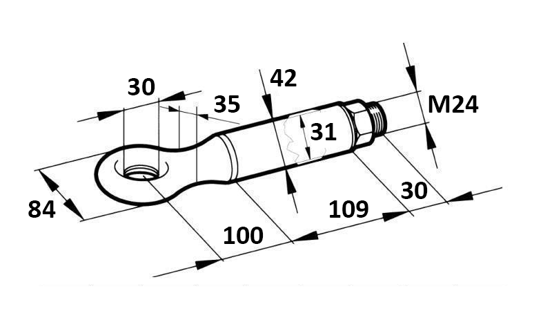 ŤAŽNÉ OKO OTOČNÉ FI30 2.500/400KG