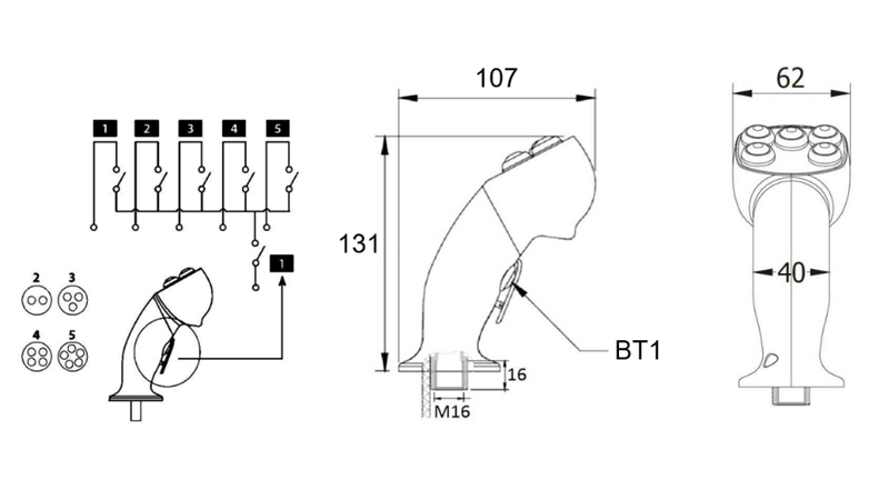 DALJINSKA ROČICA ROSI JOYSTICK - 3 TIPKE + TIPKA