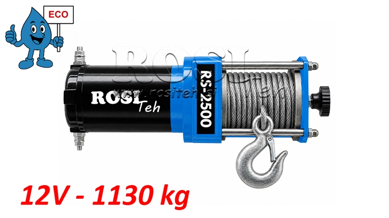 12 V ЕЛЕКТРИЧЕСКА ЛЕБЕДКА RS-2500 - 1130 kg - ECO
