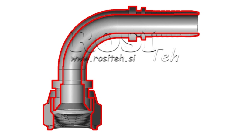 CONEXIUNE HIDRAULICĂ DKJ JIC74° COLȚ FEMELĂ 90° DN13-7/8-14