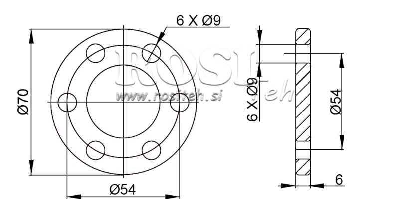 ADAPTADOR P.T.O. CON FLANGE 6 AGUJEROS 1 3/8