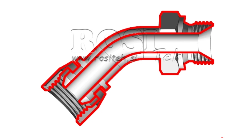 HYDRAULISK VINKEL 45° BSP HANE-HONA 3/8