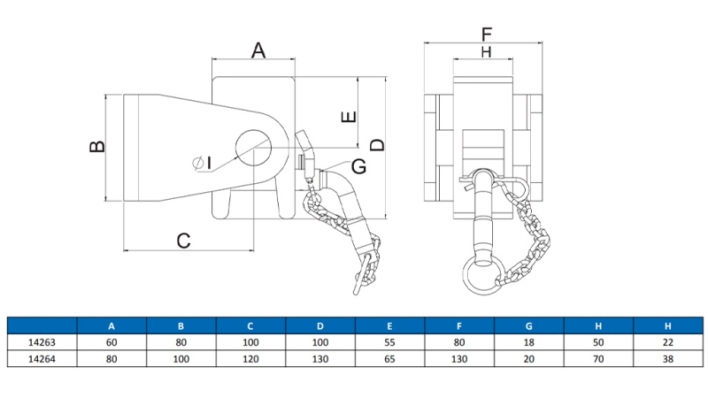 NOSIK DO WÓZKA KIPER KESONA DO WÓZKA WIDŁOWEGO 60x80mm eco