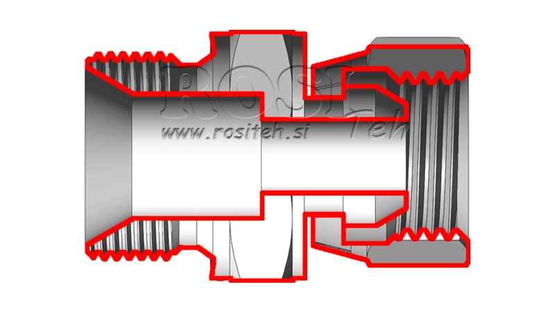 HIDRAVLIČNI REDUCIR VRTLJIVA MATICA BSP1/2 - BSP3/4