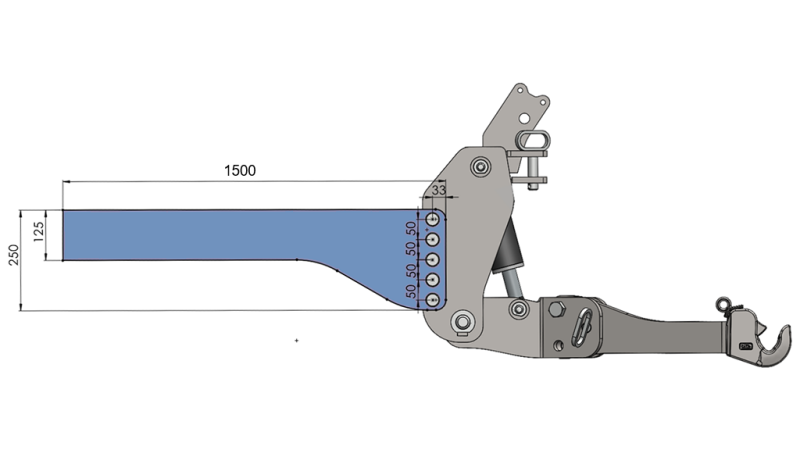 УНИВЕРСАЛНА МОНТАЖНА КОНЗОЛА ЗА ПРЕДНА ХИДРАВЛИКА НА ТРАКТОР CAT. 2 & CAT. 3 (1500 mm)