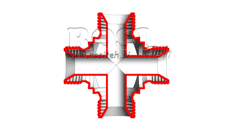 HYDRAULICKÝ T KOM BSP MUŽSKÝ KŘÍŽ 1/2