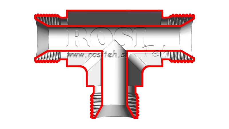 ХИДРАВЛИЧЕН Т-ЧАСТ БСП МЪЖКИ-МЪЖКИ 3/8