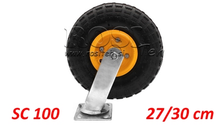 KOŁO PNEUMATYCZNE 27/30cm Z OBRACALNĄ PODSTAWĄ SC100