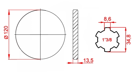P.T.O. АДАПТЕР С ФЛАНЕЦ 1 3/8