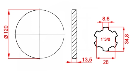 KARDANSKI NASTAVEK S PRIROBNICO 1-3/8 (125 mm)