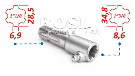 ADAPTADOR P.T.O. CON CLAVO de 1”3/8 a 1”1/8