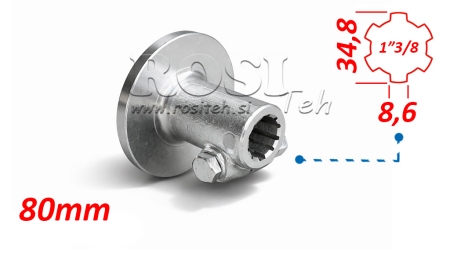 KARDANSKI NASTAVEK S PRIROBNICO IN ZATIČEM 1-3/8 (80 mm)