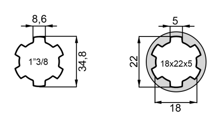 KARDANSKI NASTAVAK 13/8 18x22x5 - 6 ZUBI