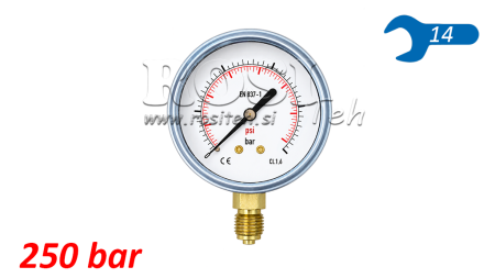 МАНОМЕТЪР DN63 ВЕРТИКАЛЕН 0 - 250 БАР - 1/4