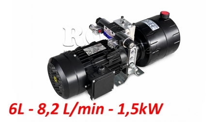 MINI HYDRAULICKÁ JEDNOTKA 380V AC (1.5 kW) - 5.8 cc - 8.2 lit/min - nádrž 6 lit
