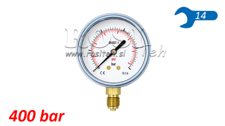 МАНОМЕТЪР DN63 ВЕРТИКАЛЕН 0 - 400 БАР - 1/4