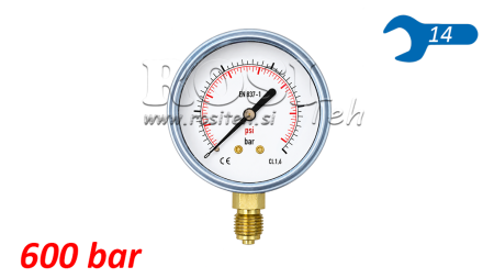 МАНОМЕТЪР DN63 ВЕРТИКАЛЕН 0 - 600 БАР - 1/4