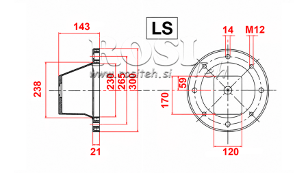 ХИДРАВЛИЧЕН ФЛАНЕЦ - БЕЛЛ LS300 (EM5,5-9KW/GR2)