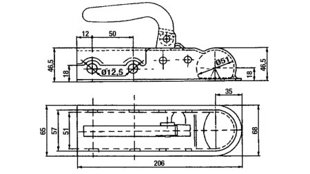 HACZYK HOLOWNICZY DO PRZYCZEPY SAMOCHODOWEJ OKRĄGŁY FI50