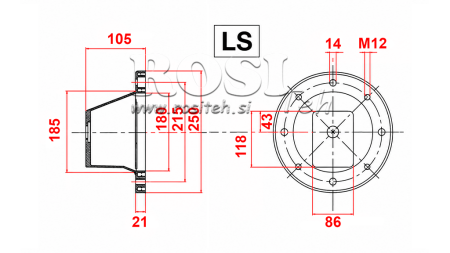 ХИДРАВЛИЧЕН ФЛАНЕЦ - БЕЛЛ LS250 (EM2,2-4KW/GR1)