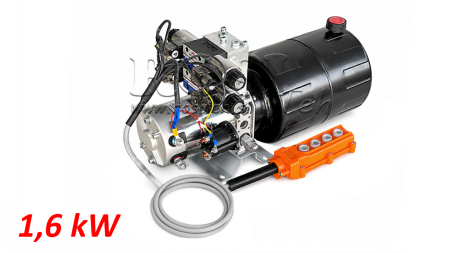 MINI HYDRAULISK POWER-PACK 12V DC - 1.6kW = 2.1cc - 8 lit - 2x bidirektionel enhed (metal)