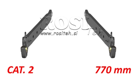 ДОЛНИ РАМЕНА ЗА ТРИТОЧКОВО ОКАЧВАНЕ CAT. 2 - 70x20 mm - 770 mm (75 HP)