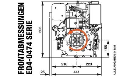 naftový motor 474cc-8.0kW-3,600 RPM-E-KW25x88-elektrický štart