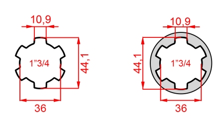 KARDANSKI NASTAVEK iz 1-3/4 na 1-3/4 (165 mm)