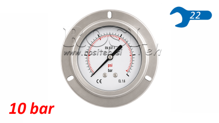 МАНОМЕТЪР DN100 ЗАДЕН 0 - 10 БАР - 1/2