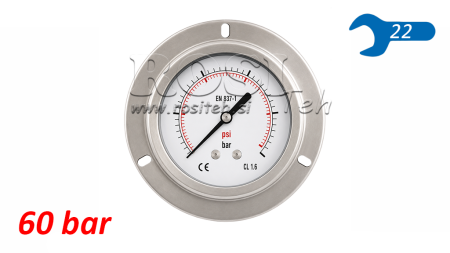 МАНОМЕТЪР DN100 ЗАДЕН 0 - 60 БАР - 1/2