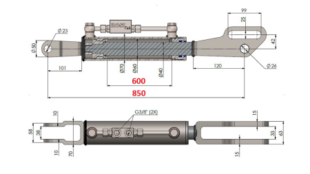 2TON. HYDRAULINEN KALTEVUUDENSÄÄDIN 60/40-250 (600MM-850MM)