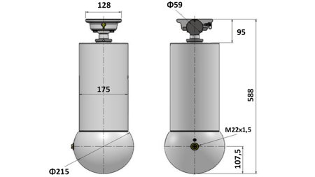 TELESKOOPSILINDER - MEILLER KIPPER 5 LAIENEMIST 175MM - 15 TONNINE LÖÖK 1750MM