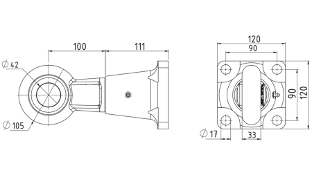 ŤAŽNÉ OKO OTOČNÉ FI42 V PUZDRE 8.000KG/1000KG