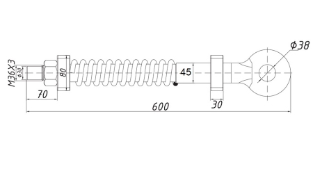 HACZYK HOLOWNICZY Z AMORTYZATOREM I SPRĘŻYNĄ FI45 6.500KG