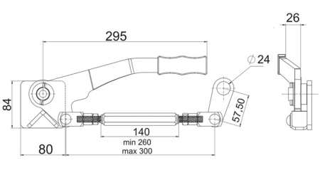 ZATVÁRACIA PÁKA BOČNICE – ĽAVÁ