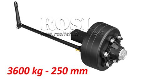 HALFAS MET REMMEN - 3600 kg (6 SCHROEVEN) - 250 mm