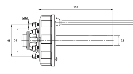 SEMIEJE CON FRENOS - 450 kg (4 TORNILLOS) - 145 mm