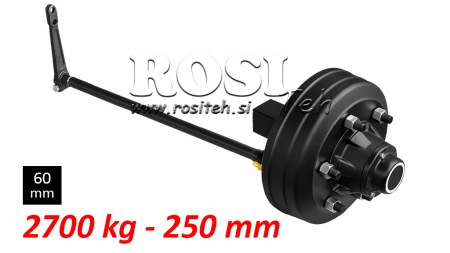 ПОЛУОСКА СЪС СПИРАЧКИ - 2700 kg (6 ВИНТА) - 250 mm