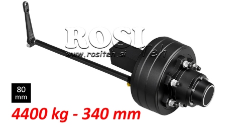 ПОЛУОСКА СЪС СПИРАЧКИ - 4400 kg (6 ВИНТА) - 340 mm