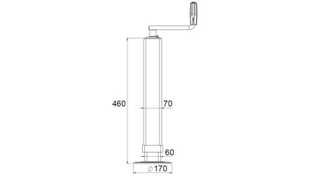 РЕЗБОВ КРАК ЗА ПОДПОРА (ВИСОЧИНА 460 mm - ХОД 320 mm) - 1.000 kg