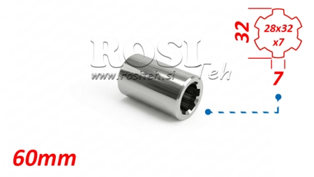 KARDANSKI NASTAVEK PUŠA 28x32x7 (6 zob) (60 mm)