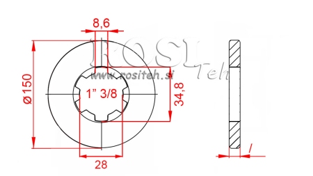 KARDANSKI NASTAVEK S PRIROBNICO IN ZATIČEM 1-3/4 (80 mm)