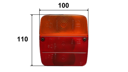 TYLNE PRAWE ŚWIATŁO KWADRATOWE 3 POZYCJE