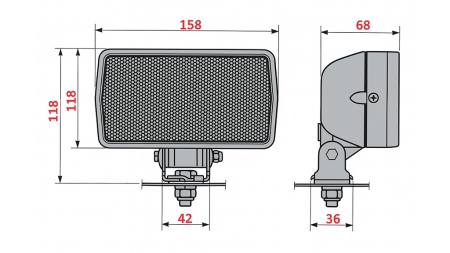 PRACOVNÉ SVETLO TRAKTORA COBO HALOGEN