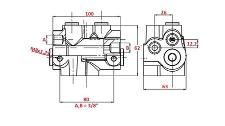 ZAWÓR HYDRAULICZNY DO ZNACZNIKA DWUKIERUNKOWEGO 3/8