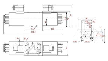 VALVĂ ELECTROMAGNETICĂ HIDRAULICĂ KV-4/3 CETOP 5 12/24/230V N6