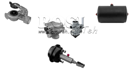 ZESTAW HAMULCÓW POWIETRZNO-HYDRAULICZNYCH DO PRZYCZEPY KOMPLETNY JEDNOLITY SYSTEM 1 CYLINDER