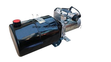 AGREGAT HIDRAULIC MINI 12V DC - 1.6kW = 2.1cc - 8 lit - asamblare în direcție dublă (metal)