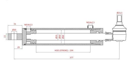 CILINDRO DE DIRECCIÓN HIDRÁULICO SAME OEM-169.6352.4/10